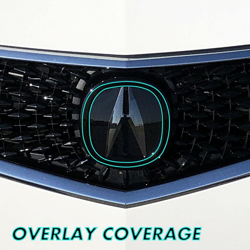 SlickMod Chrome Delete Blackout Vinyl Overlay for 2018-2020 Acura TLX Front Emblem Ring (Gloss Black) - Image 2