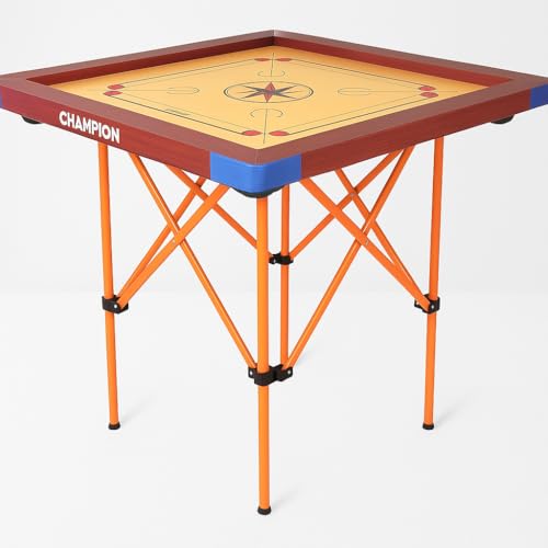 KNK Carrom Board Stand – Foldable, Height Adjustable, Professional Quality (Orange) - Image 1