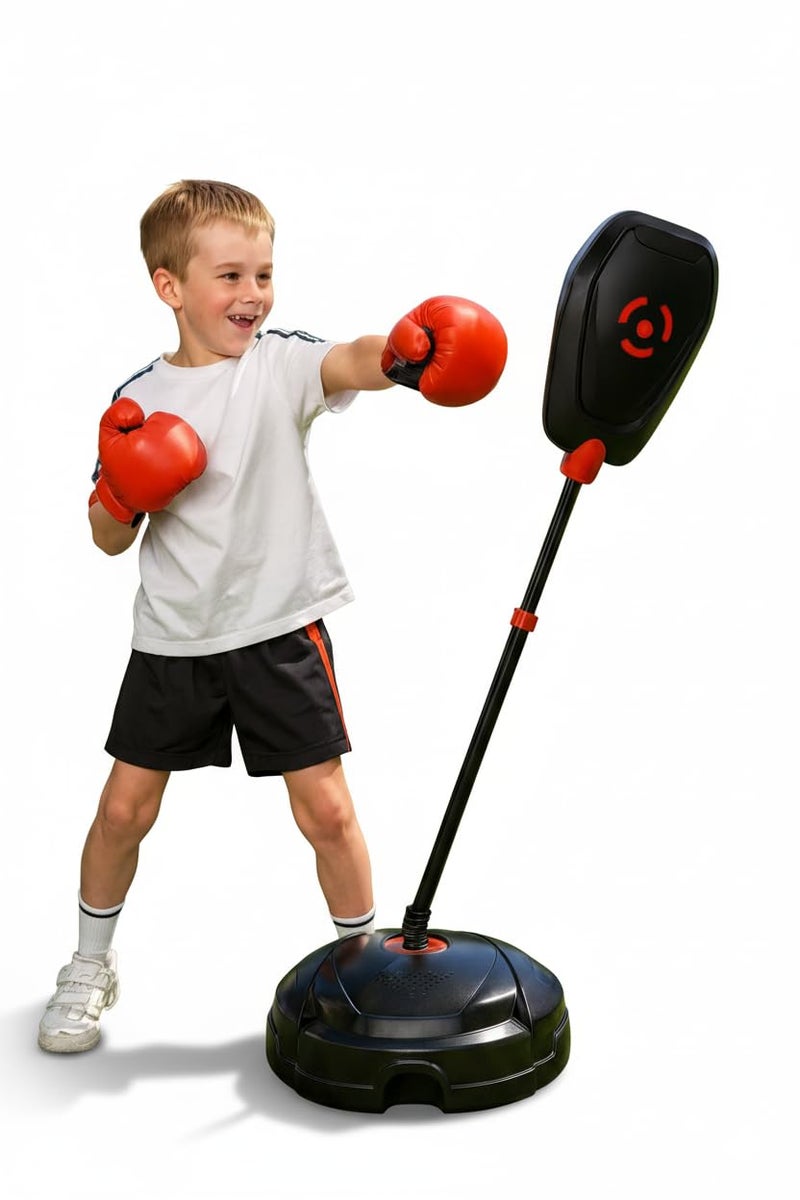 OLEOCA Punching Bag for Kids â€“ Adjustable Boxing Bag with Stand & Gloves, Adjustable Height, Fun Training & Indoor/Outdoor Active Play, Durable Base â€“ Kids Boxing Set for Ages 5+ - Image 1