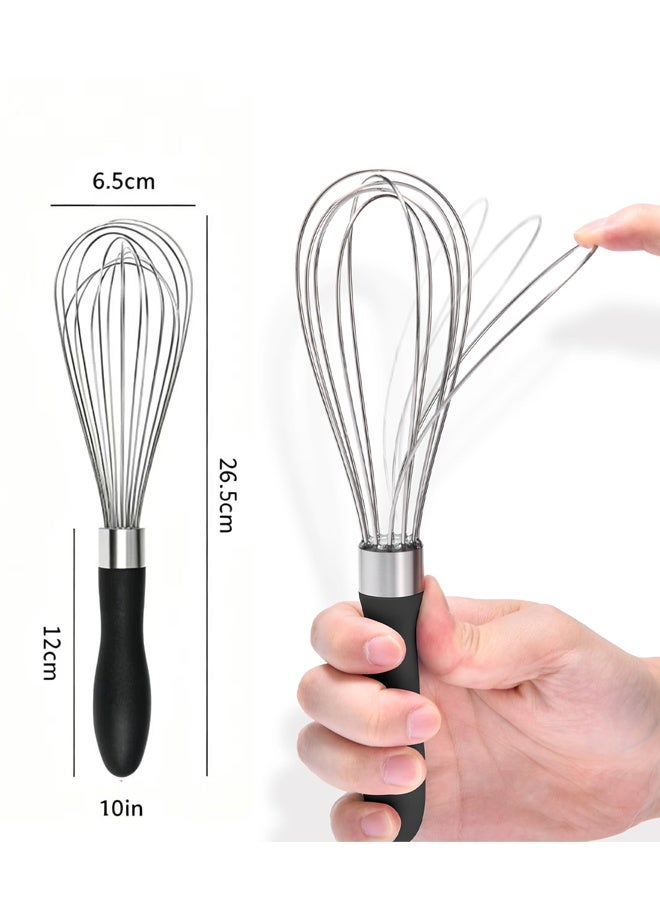 Stainless Steel Balloon Whisk With ComfortableHandle, Kitchen Egg Whisk For Baking, Mixing, Cooking, Durable Hand Whisk - Image 2