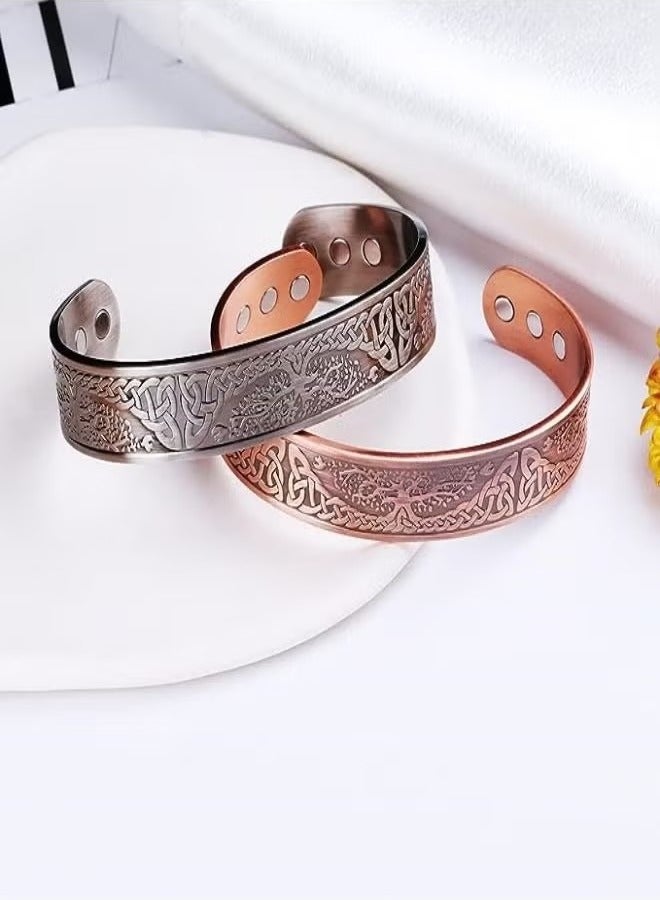 Magnetic bracelets, men, adjustable copper sleeve bracelets, wide solid copper bracelets, magnetic bracelets bracelets, jewelry - Image 2