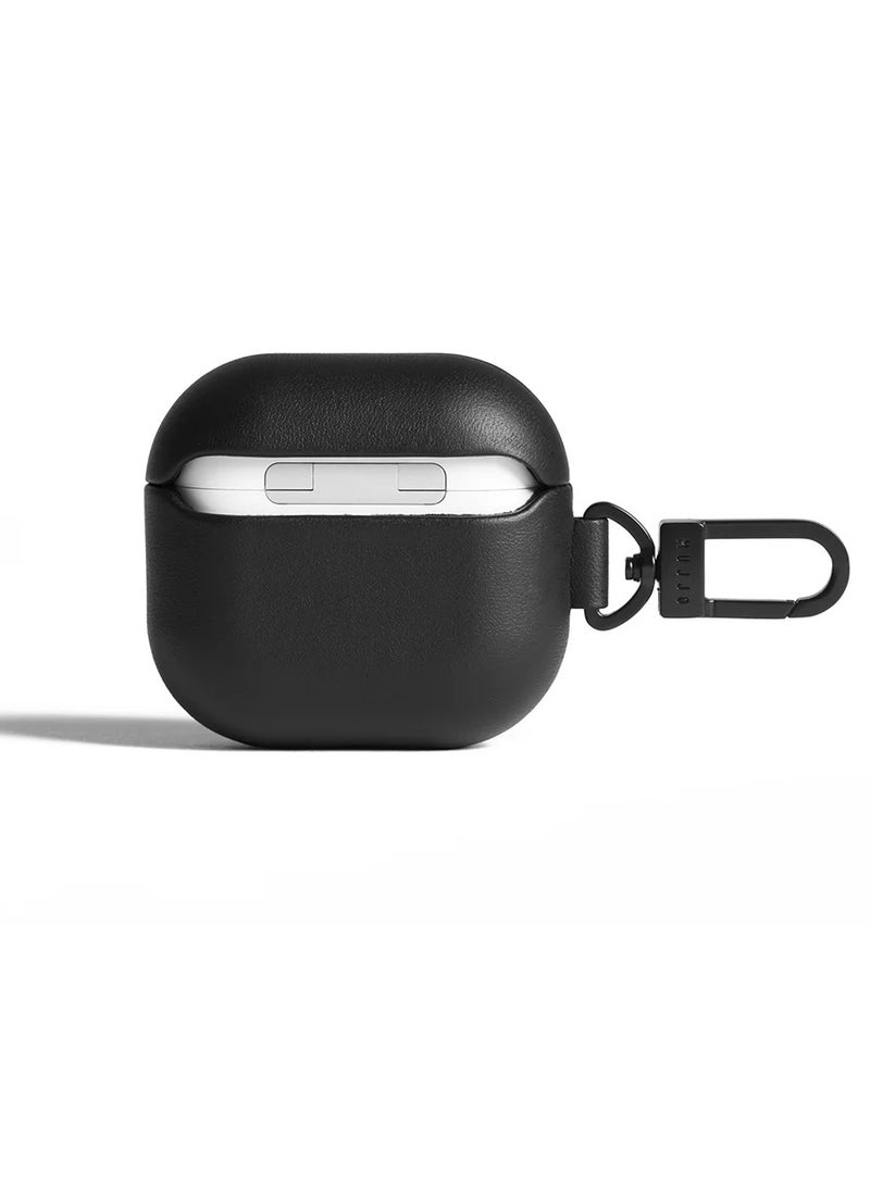 موجو حافظة جلدية فاخرة متوافقة مع ايربودز  شحن لاسلكي مقاومة للصدمات للرجال والنساء أسود - Image 2