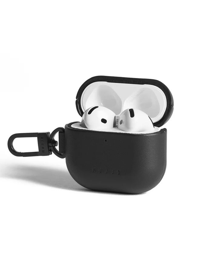 موجو حافظة جلدية فاخرة متوافقة مع ايربودز  شحن لاسلكي مقاومة للصدمات للرجال والنساء أسود - Image 5