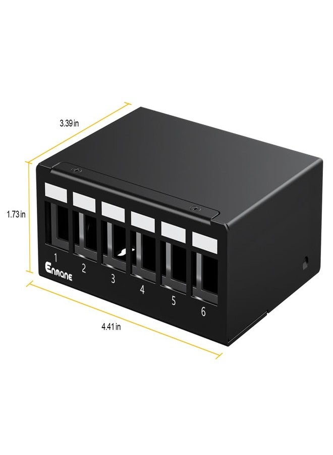 Enmane 6 Port Patch Panel Blank Keystone Patch Panel STP&UTP Compatible with LC/SC/ST/FC/USB/HDMI Keystone Jack for Desk Mount Home Ethernet Termination Box - Image 4