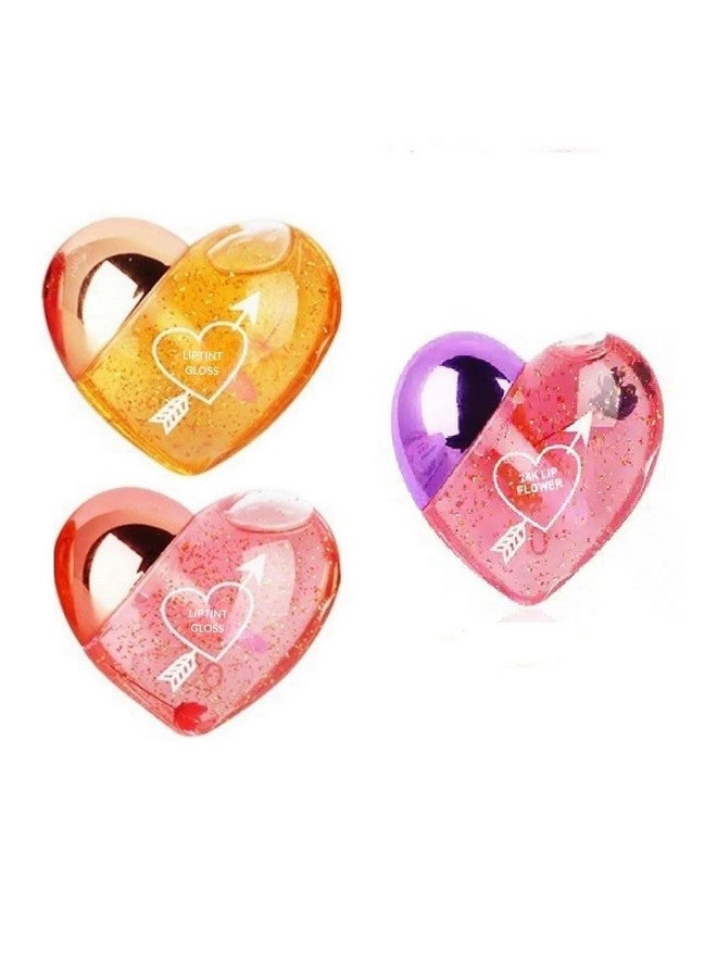Aasakt Moisturizing And Hydrating Cute Heart Shaped Lip Gloss Tint For Women/Girls | Long Lasting & Easy to Use | Nourishing Natural Lips & Cheek Tint - (Pack of 3) - Image 1