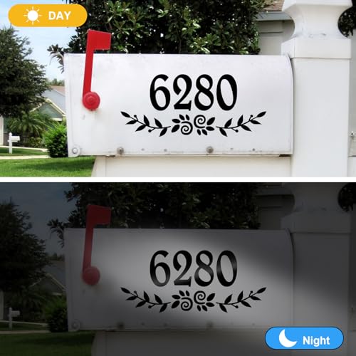 HLARTNET 2 Inch Black Mailbox Numbers Stickers, 4 Set Waterproof Rustic Mailbox Decal, Self Adhesive Vinyl Number for Mail Box, Door, Garbage Bins - Image 3