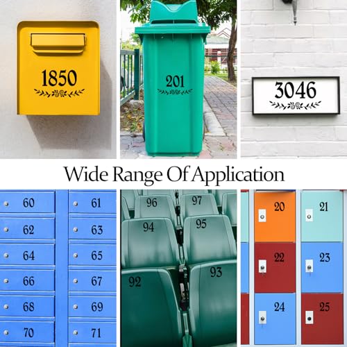 HLARTNET 2 Inch Black Mailbox Numbers Stickers, 4 Set Waterproof Rustic Mailbox Decal, Self Adhesive Vinyl Number for Mail Box, Door, Garbage Bins - Image 4