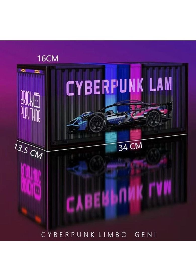 Cool Baby - COOLBABY Sports Car Fun Racing Set Cyberpunk Sports Car Lamborghini SIAN Model Remote Control Car Children's Toy Blocks Toys For Boys And Girls Over 6 Years Old 1314 Pcs - Image 1