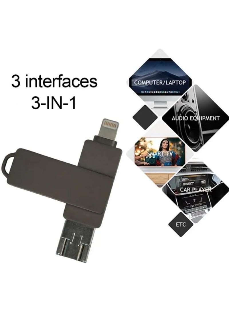 INSIJAM 2TB-USB flsh and supports iphone -2000 MB - iPhone USB Memory Stick Thumb Drives High Speed USB Stick 3 in 1 Type A Lightning Micro USB - Image 5