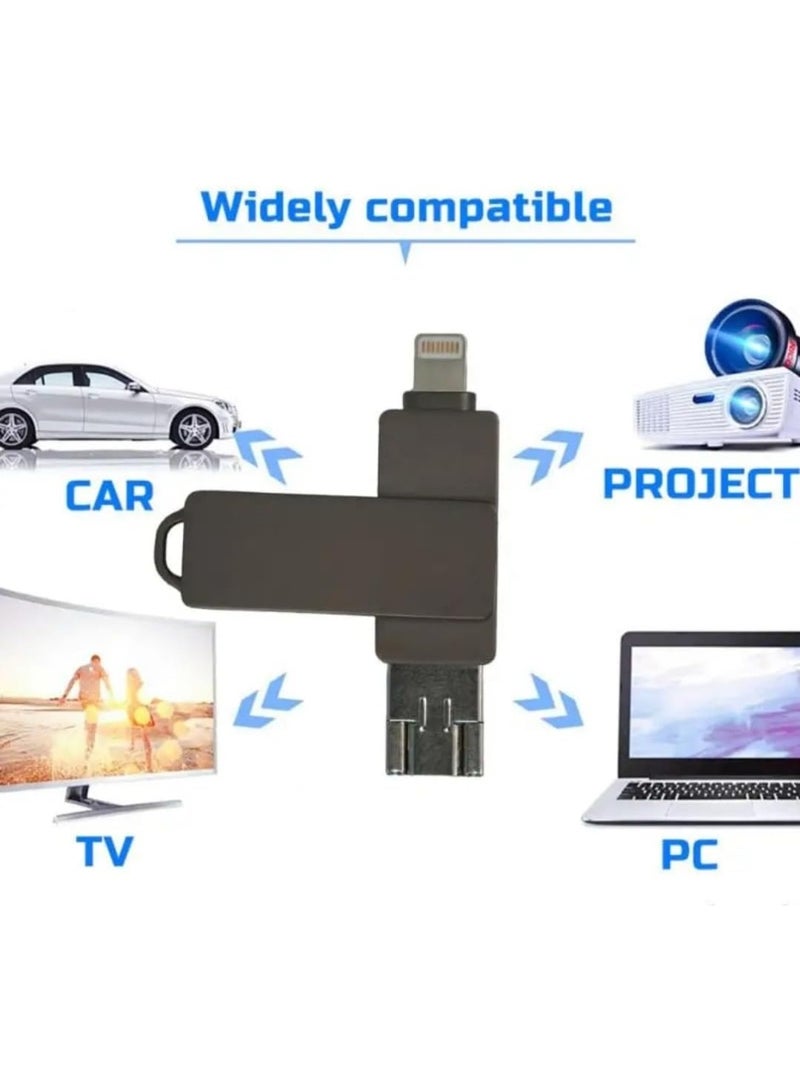 INSIJAM 2TB-USB flsh and supports iphone -2000 MB - iPhone USB Memory Stick Thumb Drives High Speed USB Stick 3 in 1 Type A Lightning Micro USB - Image 2