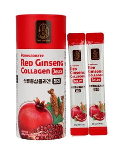Food Factor Fine Ginseng Pomegranate Red Korean Ginseng plus Fish Marine Collagen Jelly, contain Pomegranate and beetroot extract - 300g (20g x 15 Sticks) - Boost Immunity & enhance skin elasticity  - Image 1