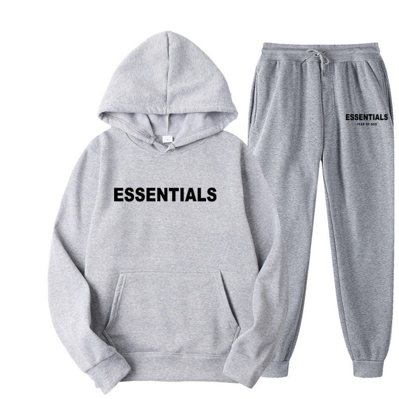 Men's Fleece-Lined Hooded Tracksuit Set Long Sleeve Casual Winter Sweatsuit