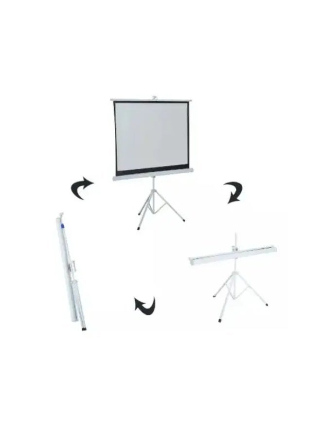 Windon Tripod Projector Screen, 180 × 180 cm (96-inch diagonal), Matte White Surface, Portable Stand Design, Adjustable Height, Metal Housing, White - Image 2