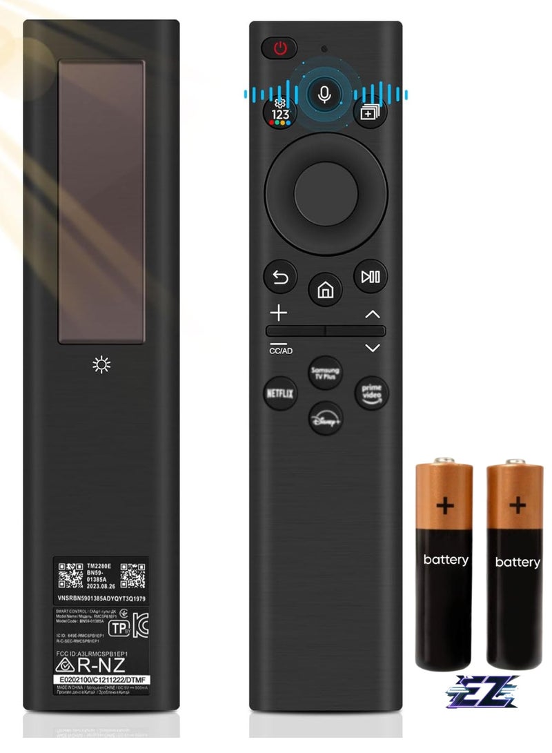 ELTRAZONE Replacement solar powered remote control BN59-01385A for Samsung Universal Rechargeable TV with 4 Shortcut Buttons for Samsung 2021-2022 Neo LED Smart 4K UHD TV with battery - Image 1