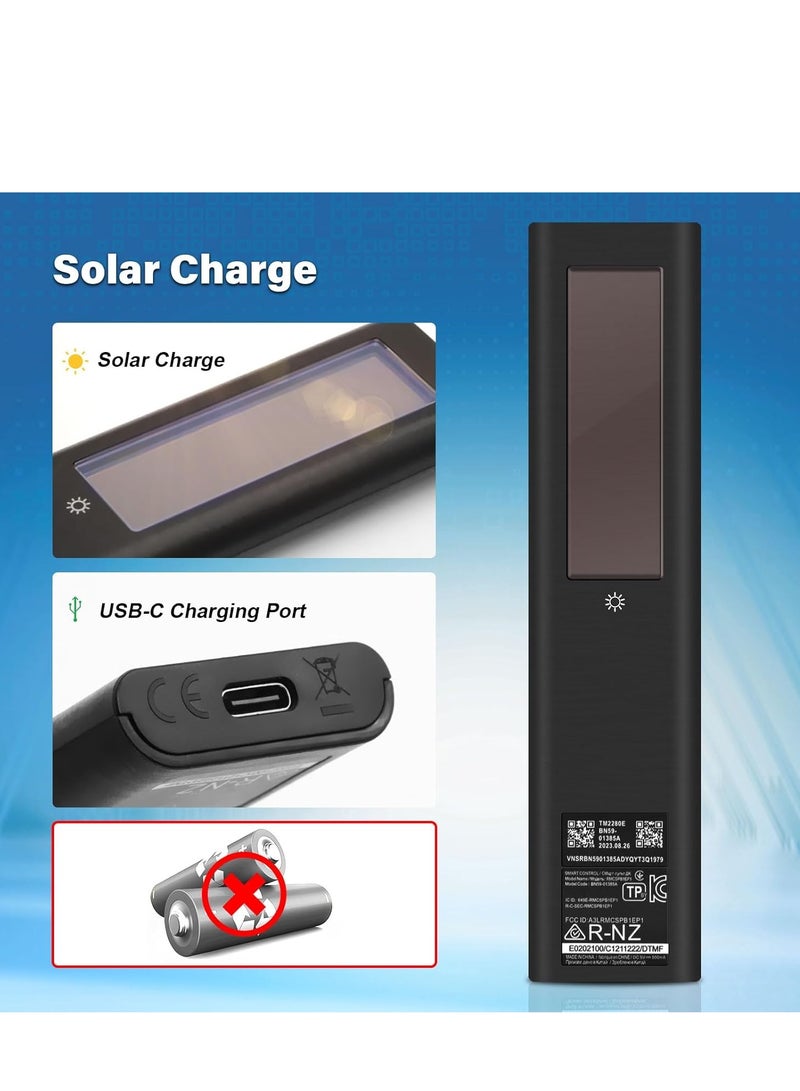 ELTRAZONE Replacement solar powered remote control BN59-01385A for Samsung Universal Rechargeable TV with 4 Shortcut Buttons for Samsung 2021-2022 Neo LED Smart 4K UHD TV with battery - Image 3