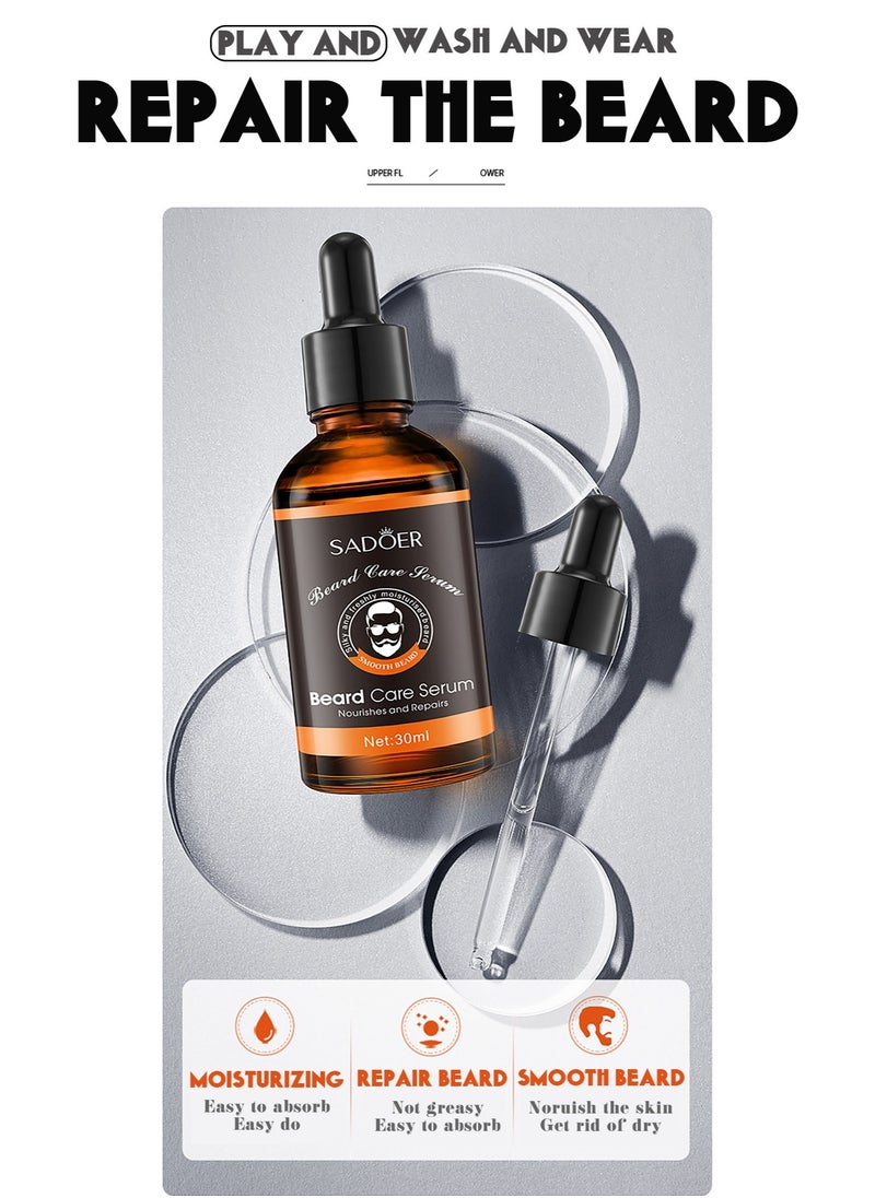 SADOER - 30ml Professional Beard Care Serum For Men-Natural Beard Care Serum For Hair Growth & Nourishment-Daily Grooming Routine Nourishes&Hydrates Mens Facial Hair-Premium Beard Oil For Thicker,Fuller Beard - Image 1