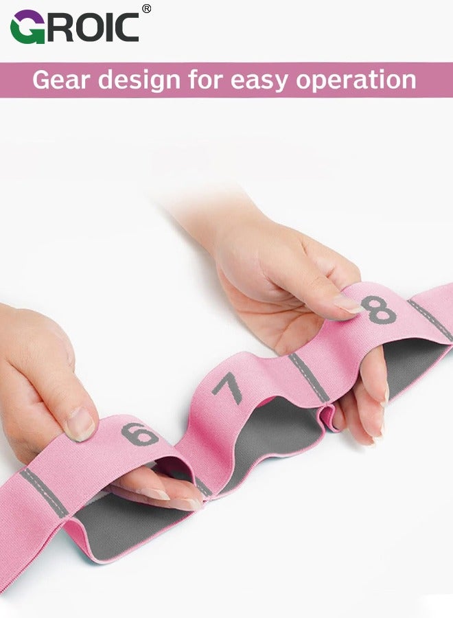 GROIC Elastic Yoga Stretching Strap 53.15 Inch Adjustable 11 Loop Stretch Strap Training Dance Stretch Band for Leg Pilates Gymnastics Home Exercise Workout Equipment Adult Children  - Image 4