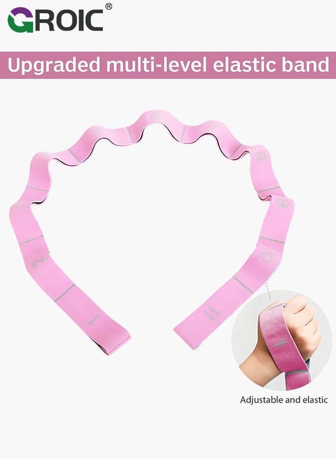 GROIC Elastic Yoga Stretching Strap 53.15 Inch Adjustable 11 Loop Stretch Strap Training Dance Stretch Band for Leg Pilates Gymnastics Home Exercise Workout Equipment Adult Children  - Image 2