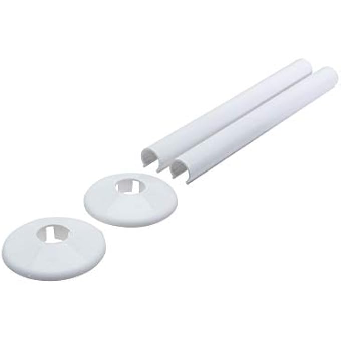 UKDD TOWEL RAILS VALVE RADIATORS SUITABLE FOR INSTALLATION OF YOUR HEATED DESIGNER MINIMALIST CENTRAL HEATING SYSTEM (SNAPPIT RADIATOR PIPE COVERS & COLLARS - WHITE) - Image 1