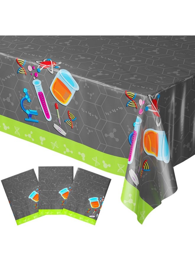 بلو أورتشدس أغطية طاولات حفلات العلوم (عبوة من 3 قطع) - 54 بوصة × 108 بوصة كبيرة جدًا - ديكورات حفلات أعياد الميلاد العلمية، مفرش طاولة علمي، ديكورات حفلات علمية، حفلات الكيمياء، مفرش طاولة بموضوع المختبر - Image 1