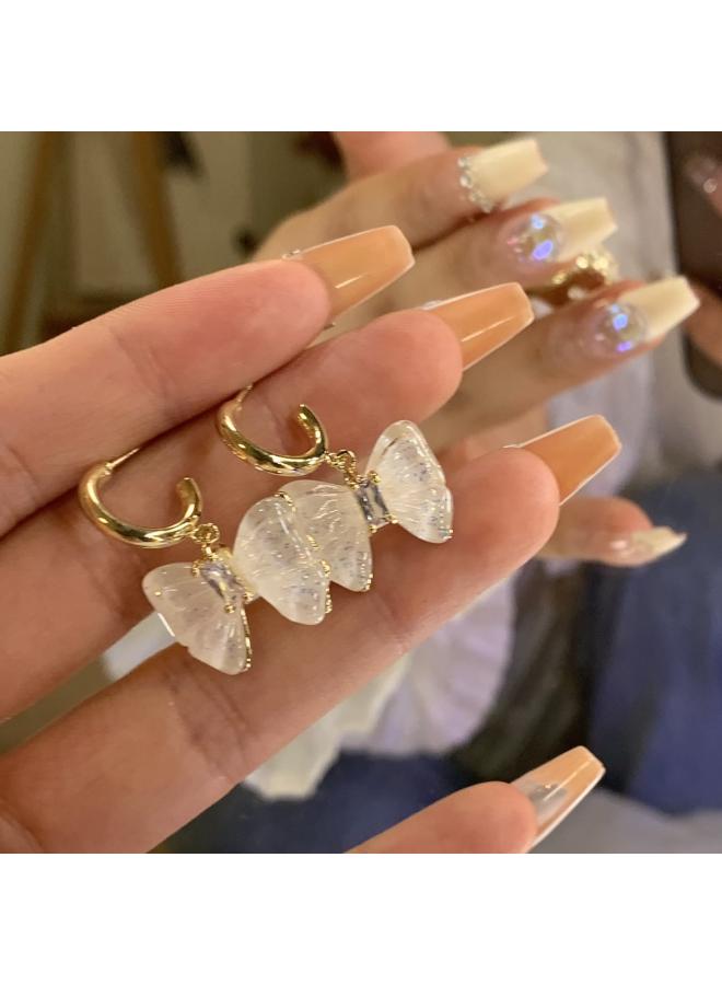 South Korea New Style Metal Pearl Ear Buckle Female Cold Style Niche High Sense Earrings Retro Temperament Ear Jewelry 