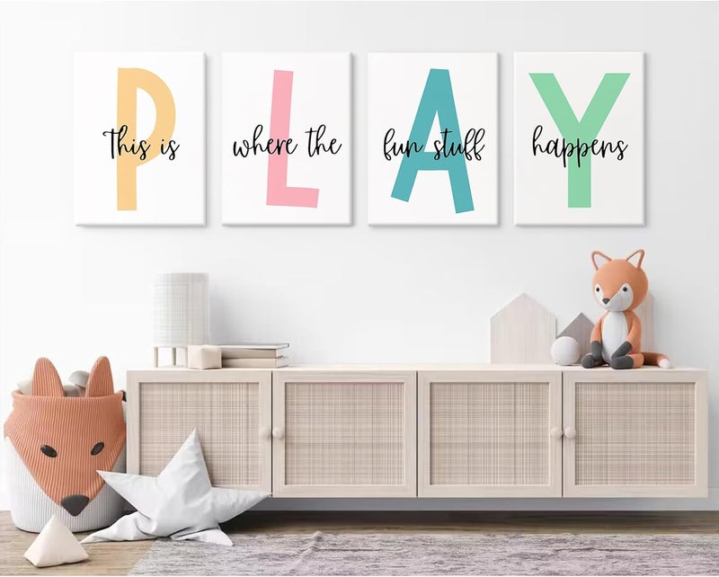 Baccone Kids Playroom Wall Art Set of 4 - Image 3