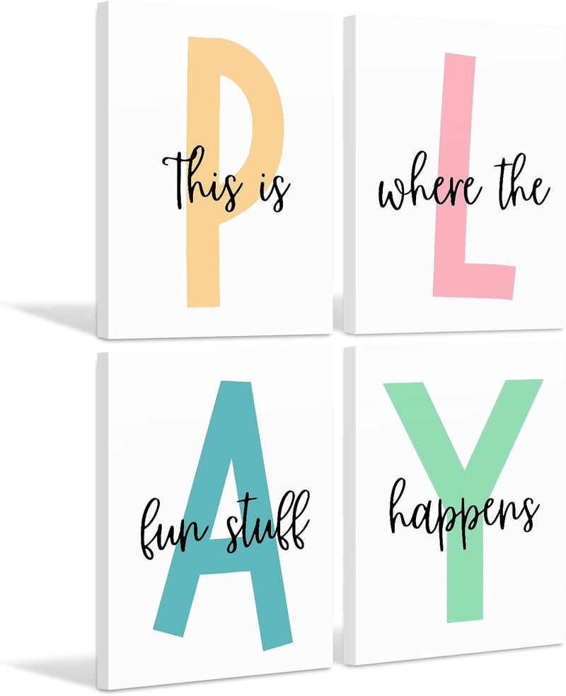 Baccone Kids Playroom Wall Art Set of 4 - Image 1