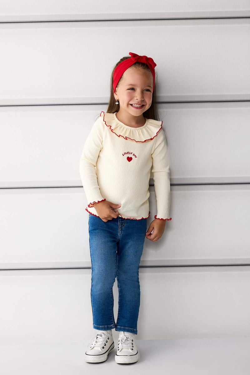 DeFacto Baby Girl Elastic Waist Jeans - Image 1