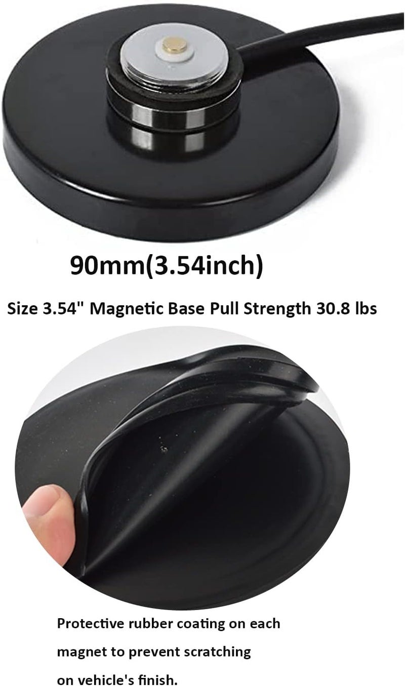 HYS TC-MB90 NMO Mount Magnetic Base with 5M RG58 Coaxial Cable for Mobile Radio Antenna - Image 2