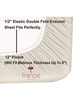 Trance Home Linen Trance Home Linen 200TC 100% Cotton 78"x78" Elastic Fitted Bedsheet Super King Bed Size | Printed Fitted Sheet | Elasticated Fitted Bedspread with 2 Pillow Covers (78x78 inch, Damask Clay Red)  - Image 5