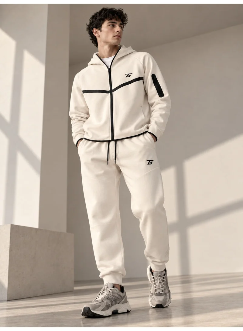 T G T THE GOOD THINGS Men's Tech Fleece Jogger Sweatpants – Ribbed Cuff with Zip Pocket
