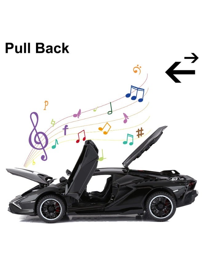 Dexo 1:32 Simulation of Lamborghini Jiaye Metal Model Car with Light and Sound Pull Back Toy Car for Boys Age 6 + Year Old - Image 4