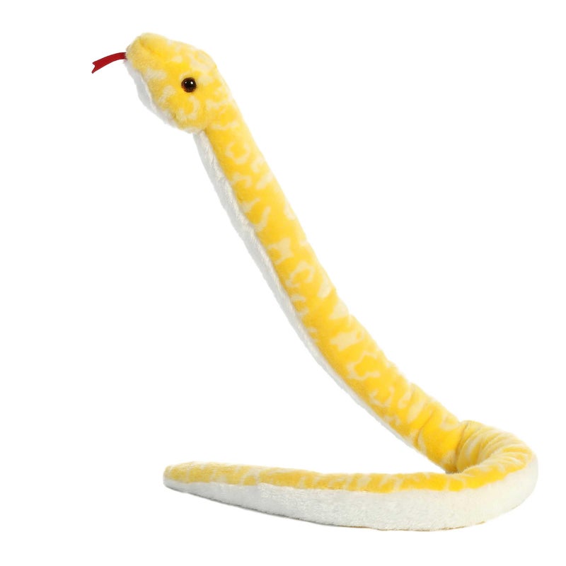 Aurora® Playful Snake Albino Burmese Python Stuffed Animal - Eye-Catching Designs - Versatile Fun - Yellow 50 Inches - Image 1