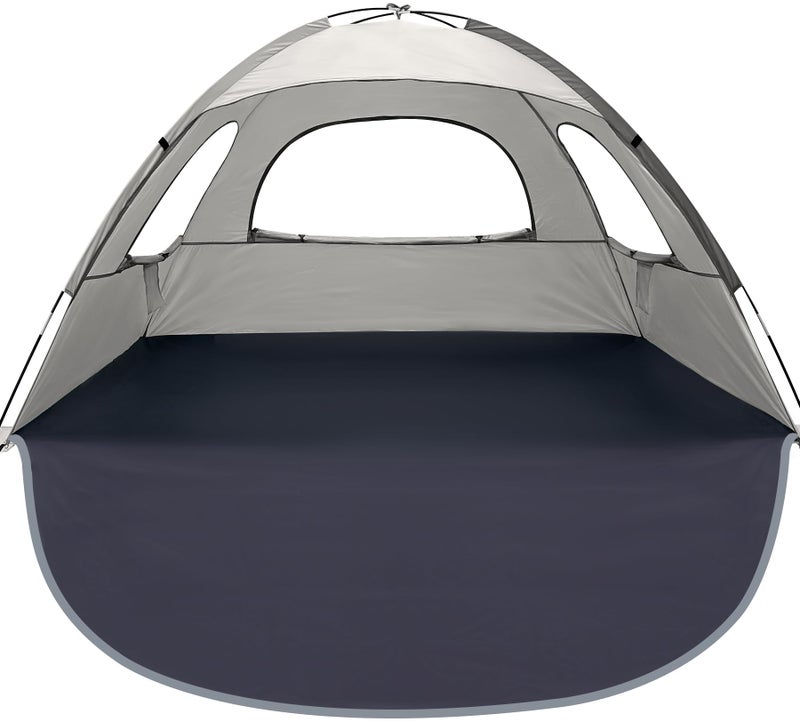 WhiteFang Beach Tent Anti-UV Portable Sun Shade Shelter for 6 Person, Extendable Floor with 3 Ventilating Mesh Windows Plus Carrying Bag, Stakes and Guy Lines (Baby's Breath) - Image 1
