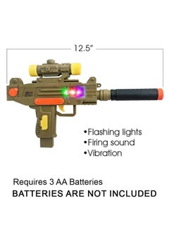 ArtCreativity Led Uzi Style Play Gun With Lights & Sound 12.5 Inch Toy Gun With Awesome Led & Realistic Sound Effects Pretend Play Firearm Toy Great Birthday Gift For Kids Batteries Not Included  - Image 3