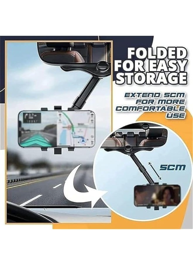 TRASSLE Car Phone Holder, Phone Holder, Multifunctional 360 Rotatable Car Rearview Mirror Phone Holder, Rearview Mirror Phone Holder  - Image 4