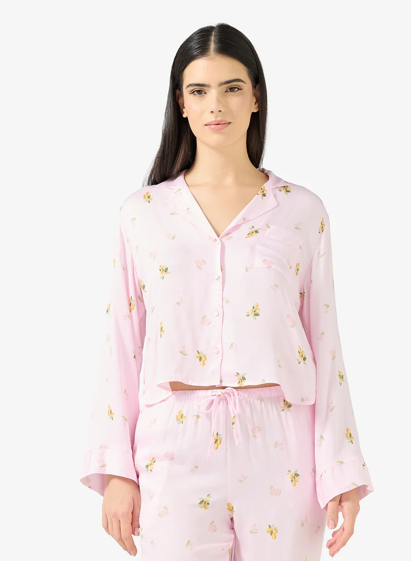 hunkemoller Printed Pocket detail nightwear shirt