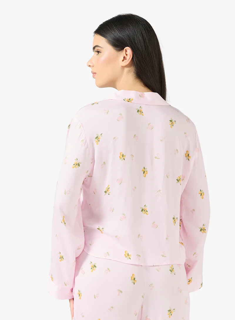 hunkemoller Printed Pocket detail nightwear shirt