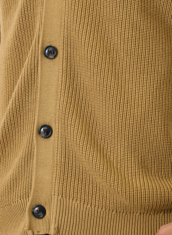 Styli  Front Buttoned Chunky Knit Cardigan for Men | Best Price UAE