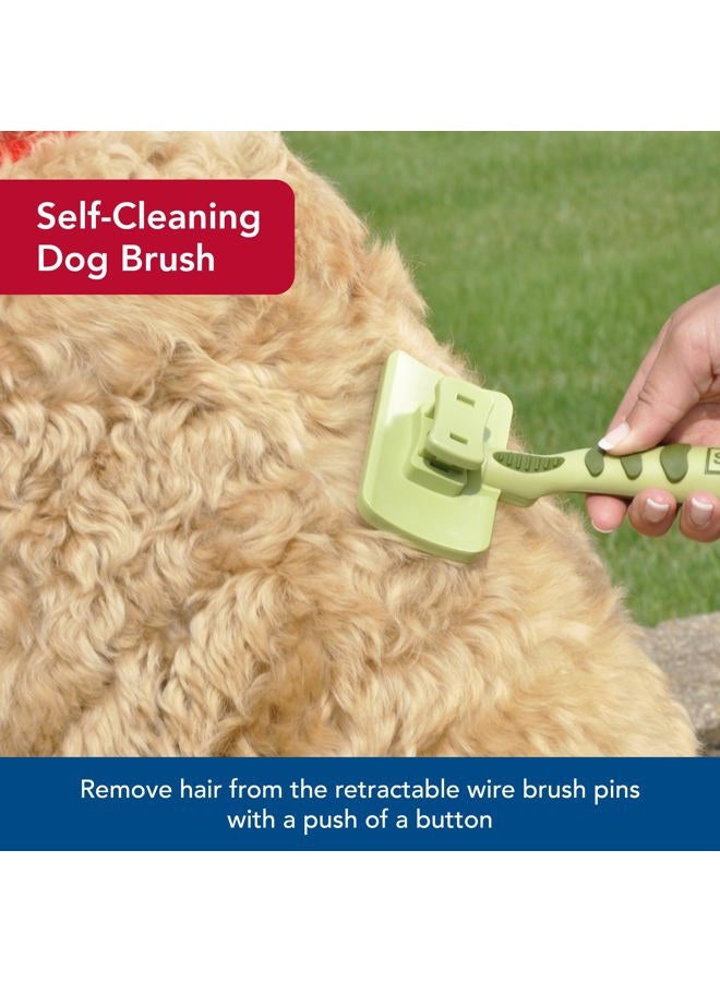 Coastal Pet Safari Dog Self-Cleaning Slicker Brush - Dog Deshedding Brush - Prevents Mats and Tangled Hair - For Dogs with Short or Long Hair - Large - 8" x 4.5" - Image 3