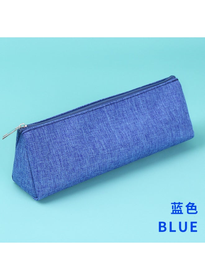Triangle-shaped Pencil Case Custom-made Korean-style Simple Canvas Bag Large-capacity Student Stationery Box Portable Stationery Bag