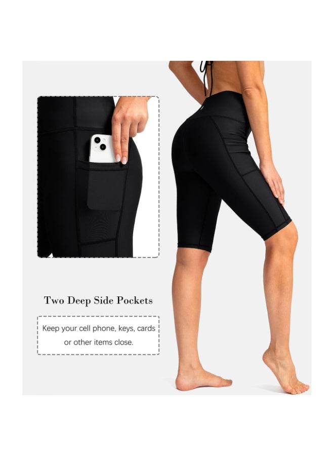 Women's High Waisted Swim Shorts with Pockets UPF50+ Long Board Swimming Shorts for Women with Liner - Image 4
