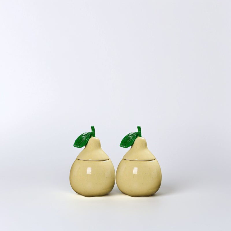 2pcs Ceramic Pear Shaped Tea Canister With Airtight Lid Candy Storage Jar For Kitchen Counter Ideal For Loose Tea And Sugar - Image 3