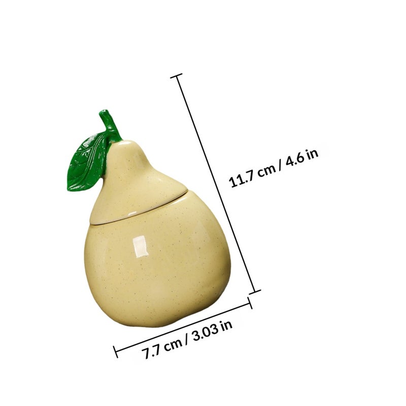 2pcs Ceramic Pear Shaped Tea Canister With Airtight Lid Candy Storage Jar For Kitchen Counter Ideal For Loose Tea And Sugar - Image 2