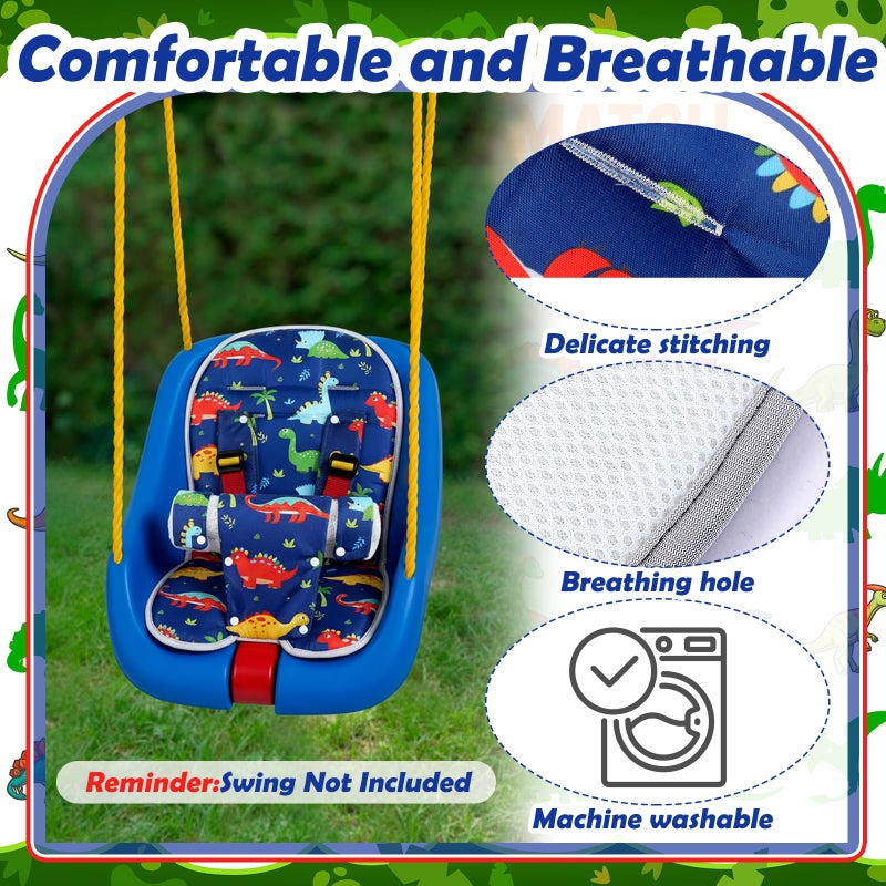 Jenaai Toddler Swing Cushion Baby Swings Outdoor Seat Insert Pad Compatible with Swings for Toddlers Age 1-3 Detachable Machine and Washable(Not Included Swing)(Dinosaurs) - Image 3