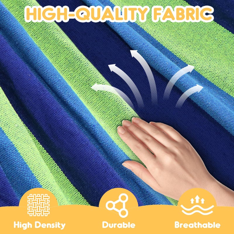 ANYOO Cotton Hammock Portable Camping Hammocks for Hanging Sturdy Garden Comfortable Fabric Hammock with Tree Straps Up to 660lbs with Travel Bag for Camping Outdoor/Indoor Patio Backyard - Image 3