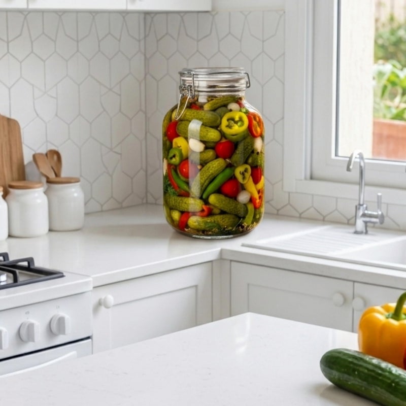 Wide Mouth Glass Jar with Airtight Lid, Large Glass Storage Containers with Lids, 5000ML Jars - Canning Jars with Large Capacity, Canister for Pet Food, Laundry Room, Flour, Rice - Image 3