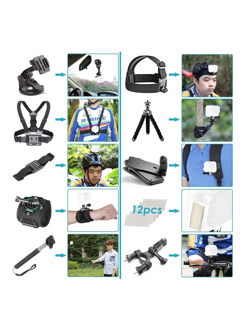 50 في 1 مجموعة ملحقات Gopro لكاميرا GoPro Hero4 Session Hero1 2 3 3 وكاميرات رياضية خارجية أخرى - Image 2