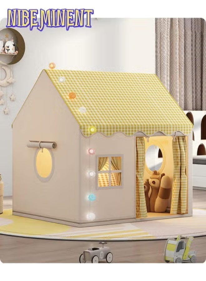 NIBEMINENT Large Kids Tent House Indoor Outdoor,Toddler Play Tent With Birthday Party Decoration,Play house for Baby Princess Castle Tent, Kids Indoor Room Toys for Girls and Boys（Tent + Cotton Ball Lamp） - Image 1