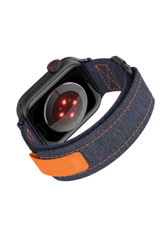 Suitable For Apple Watch789 Generation Iwatch Fashion Denim Canvas Wild Trail Loop Modified Apple Strap 